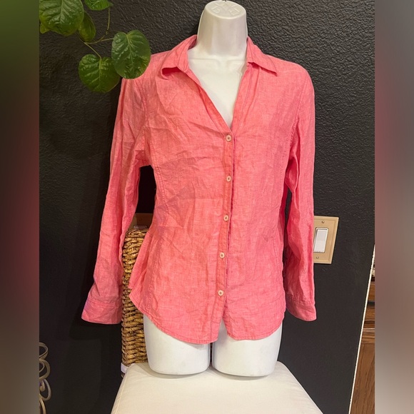 Brooks Brothers Women's Rose 100% Linen Button-Down Shirt - Picture 12 of 12